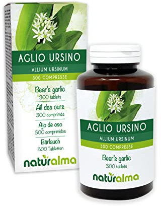 Bear's Garlic or Wild Garlic (Allium ursinum) Leaves and Bulbs Naturalma - 150 g - 300 Tablets - Food Supplement - Natural and Vegan