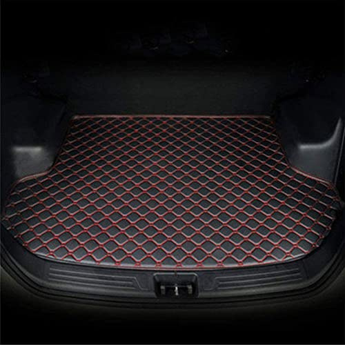 YHQKJ Kofferraummatte Auto Kofferraummatten für V-W T-ROC 2018-2022, Künstlich Leder Schutzmatte rutschfest Kofferraumwanne Wasserdicht Autozubehör,B/Black-Red