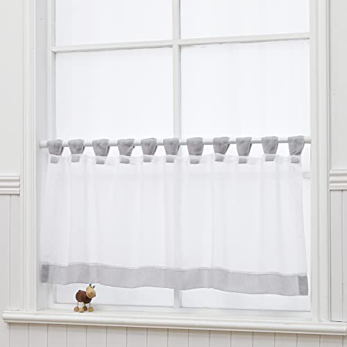 NSXIN Tenda per finestra in voile, con passanti, trasparente, moderna, in garza, per cucina, soggiorno, casa di campagna (altezza x larghezza 45 x 90 cm, bordo grigio)