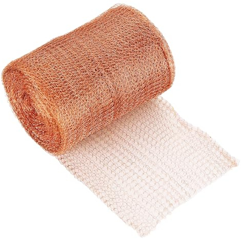 Kupfergeflecht Gestricktes 12,7CMx10M Kupfergeflecht Gegen Schnecken Metallgitter Kupfergewebe-Schutz Reines Kupfergitterrolle für Pflanzenschutz Schädlingsbekämpfung für Haus Garten Maus Insekten