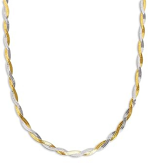 SINGULARU - Lisse Twister Halskette. Edelstahl mit 18 Kt Vergoldeter Beschichtung oder Edelstahl. Schmuck für Damen.