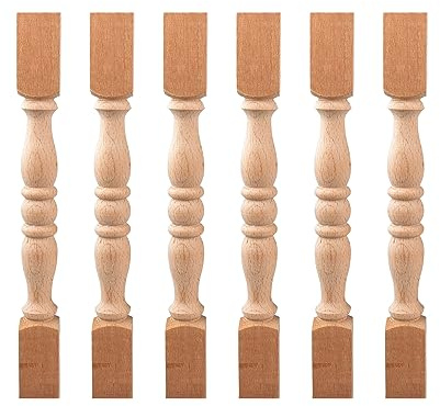 TCHOSUZ Paquete de 25 husillos de balaustre de madera sin terminar de 9-2/5 pulgadas, pasamanos de madera sin pintar para bricolaje, escaleras, muebles, carpintería, manualidades, mejoras del hogar