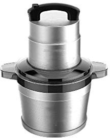 Molinillo de carne de acero inoxidable, picador eléctrico de alimentos, verduras, frutas y frutos secos, motor de acero inoxidable (negro) pequeño regalo