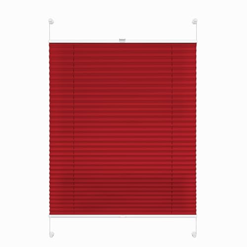 Rettika plissettato senza fori plissé klemmfix Rosso larghezza 100 cm altezza 200 cm tenda finestra protezione solare plissettato interno rollo finestra senza fori