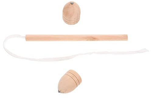 TOYANDONA Holzspielzeug Kinder Holzkreisel Mit Peitsche Lernspielzeug Für Hand Auge Koordination Kleiner Traditioneller Gyro Für Drinnen Und Draußen