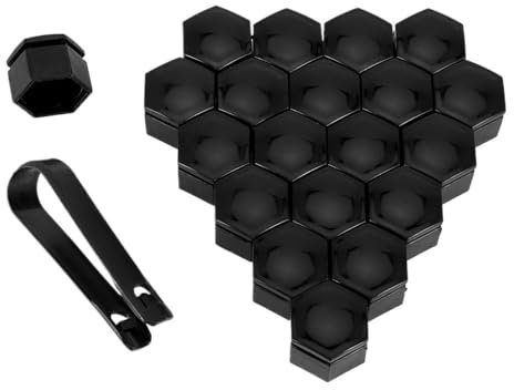 20 Stück Auto-Radmutterkappen, Auto-Nabenschraubenabdeckung, 17 mm, 19 mm, 21 mm, Bolzenfelgen, Außendekoration, spezieller Stecknuss-Schutz, staubdicht (Farbe: 22 mm schwarz)
