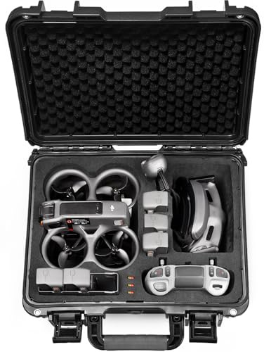 Lekufee vattentätt hårt fodral för DJI Avata 2 Drone,Fly More Combo,DJI Goggles 3(Ej lämplig för Goggles N3)/RC Motion 3/FPV Remote Controller 3 och fler tillbehör (Endast fodral)