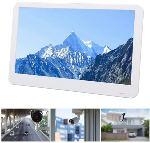 Grabador de Vídeo en Red PoE HD de 11,5 Pulgadas y 8 Canales con Antenas Duales para Cámara de Seguridad Doméstica Grabador de Vídeo con Monitor NVR Inalámbrico, (Enchufe de la