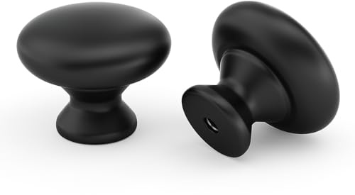 Goldenwarm 15 Pack Black Cupboard Knobs, Kitchen & Wardrobe Door Knobs
