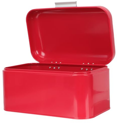 Hoement Red Metal Bread Box for Kitchen and Bakeries Strong and Not Easy to Break Bread Storage Container Creative and Fashionable for Home Use