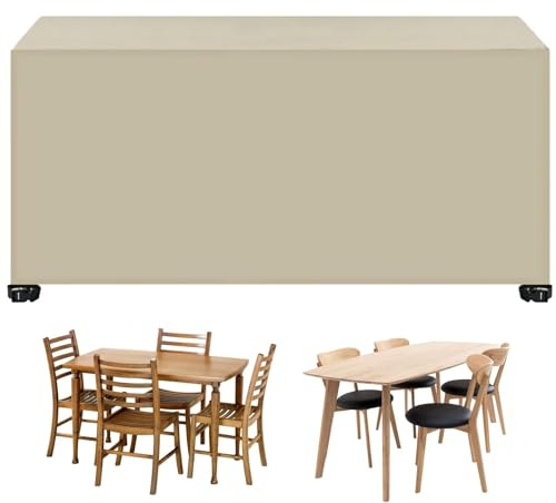 XUEQXUE Bache de Protection Exterieur 90 x 130 x 90 cm Tissu Oxford 420D,Coupe-Vent, Anti-UV, Rectangulaire, Housse de Canapé D'Extérieur, pour Canapé,Chaise,Tables, Beige