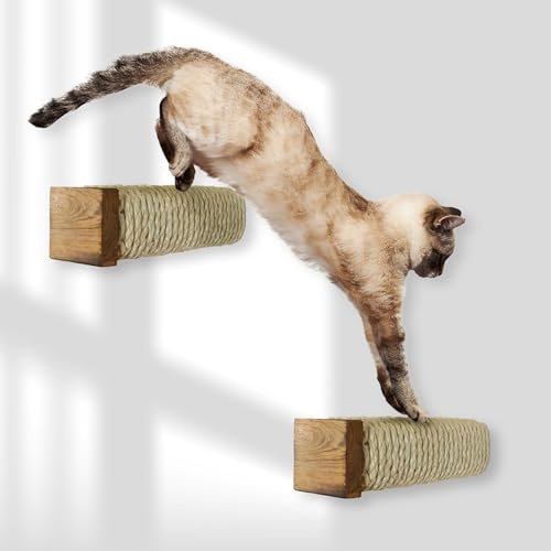 Rohrschneider Katzentreppe für Katzenwand, GEFLAMMT, Sisalseil (2er Set)