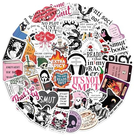 Black Book Stickers, Reading Sticker Dark Rose Bookish Cute Bookish Aesthetic for Kindle Scrapbook Water Bottles Book Laptops (Smut)