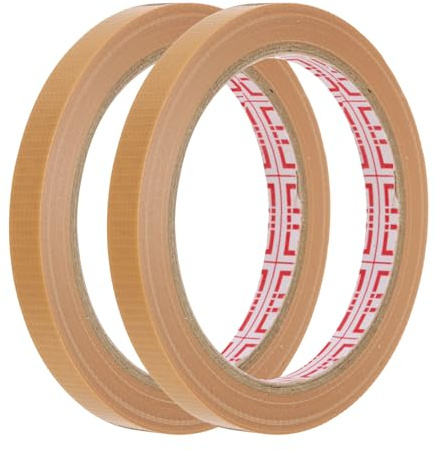 sourcing map 2 Rolls Wire Harness Cloth Tape 2/5 x66ft(10mmx20m) 0.2mm Thick Fabric High Adhesive Tearable Heat Resistant Tapes for Carpet Seaming Auto Cable Fixed, Brown
