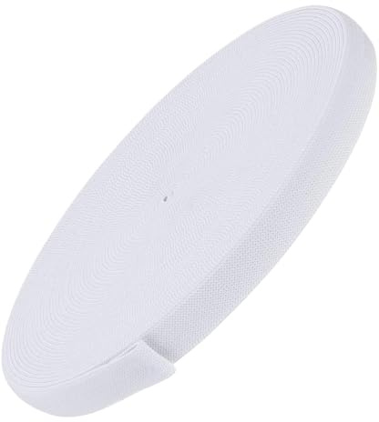 WUSJCOF Gummiband 1CM Breit, 10M Lang, Hosengummi für Hosenbund, Elastisches Band für Nähen, Breites Gummiband Weiß für Kleidung und DIY Handwerk
