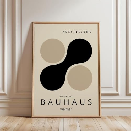 ARTINSPIRIO Bauhaus Kunstdruck Poster, Beige Schwarz, Ohne Rahmen (60x90 cm)