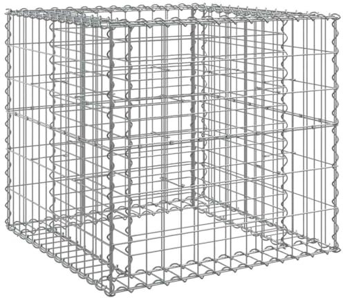Panier de Gabion, Panier à Pierre Gabion Mur de Soutènement Clôture de Jardin argenté 70x70x65 cm fer galvanisé