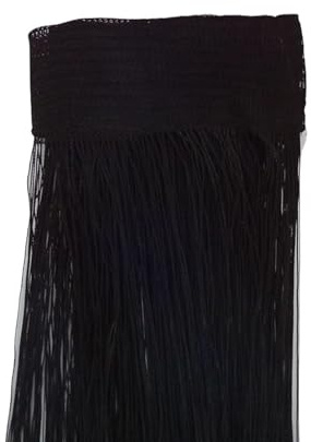 Odot Rideau de Fil pour Porte Fenêtre, Rideaux en Corde Franges Rideaux Moustiquaire avec Passe Tringle 2 Pièces Rideau Anti Mouches Cloison de Séparation (Noir,100x200cm)