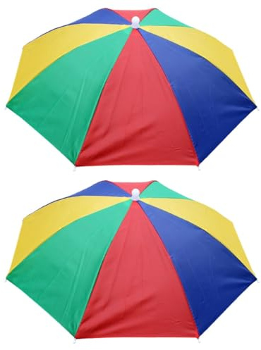 Healvian 2 Pièces Chapeau Parasol Tête Protection UV Ajustable pour Activités Extérieures Chapeau Pluie et Soleil pour Camping et Jardinage Design Pratique et