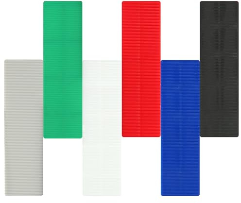 Lot de 90 emballages plats de vitrage en plastique, 6 tailles mixtes d'espaceurs en plastique, coussinets antidérapants et cales pour nivellement, amélioration de la maison et installations de porte