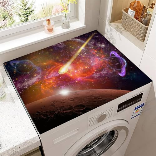 Highdi Style de Planète 3D Housse de Protection pour Machine à Laver Top,Coussin de Machine à Laver Antidérapant Housse de Machine à Laver pour Machine à Laver Ou Sèche-Linge (Planète,60x60cm)