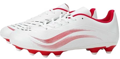 Zapatos de fútbol para hombre y mujer, césped artificial, para juventud, para interiores, para exteriores, para fútbol, atletismo, Blanco, 48 EU