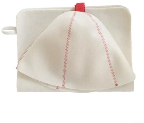 Set di cappello da sauna e da bagno in feltro, con vestibilità comoda e protezione dal calore, per rilassanti esperienze di sauna e doccia (cappello rosso + bianco)