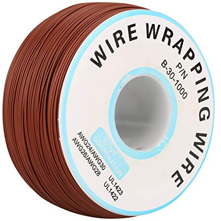 30AWG 0,25mm Schaltlitze Single Kupferkabel, 200 Meter Verzinntes Kupferdraht Kabel, 5 Farbige Einadriges Litze Kabel für Laptops Motherboards LCD-Displays (Braun)