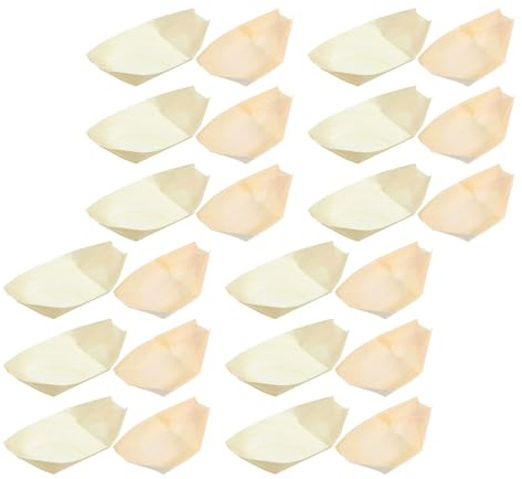 MUCKLILY Barchette in Legno per Sushi Usa e Getta 200 Pezzi Piatti da Portata per Catering Mini Barchette per Antipasti e Dessert Vassoi Robusti per Eventi e Ristorazione