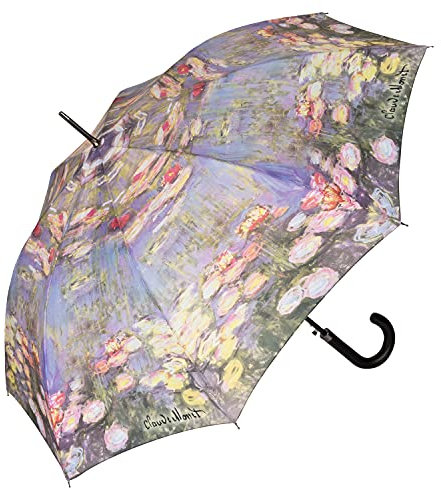 VON LILIENFELD® Parapluie Claude Monet: Nénuphars Ouverture Automatique Résistant au Vent Fleur Canne Grand Robuste Arte