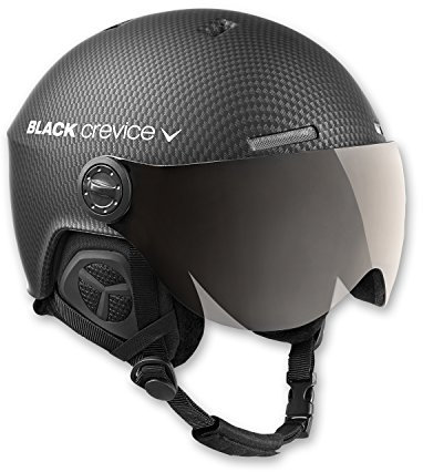 Black Crevice Skihelm mit Visier, Gstaad, BCR143921, schwarz Carbon, Gr. M/L