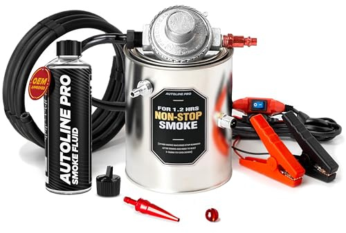 AutoLine Pro Detector de fugas de máquina de humo de alta densidad de humo, probador de diagnóstico de vacío EVAP | Serie Economy | 1.2 horas de humo sin parar para cada prueba