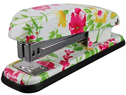 VIBRANZ-LAB Cute Heavy Duty Stapler for Home Office Supplies Standard Pretty Floral Staplers for Desk Cute Office Products Small Hand Stapler Desktop Stapler School Crafting Supplies Mini Stapler