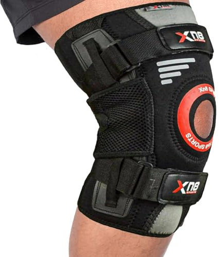 XN8 Hinged Knee Support Brace Adjustable Open Patella Anti-Slip Breathable Neoprene For ACL Arthritis Joint Pain Meniscus Tear, Running, Skiing Any Sport Protection Recovery