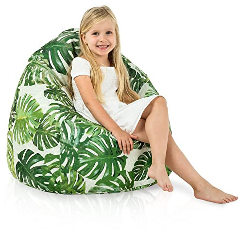 Italpouf Sitzsack L Kindersitzsack, Indoor, Sitzsack Sessel für Kinder, EPS Perlen Füllung, Abnehmbarer Bezug, Maschinenwaschbar, Kindersessel, Zertifiziert, Dschungel