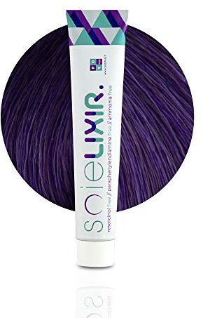 Soielixir Tinta Permanente per Capelli in crema SENZA Resorcina, Parafenilendiammina e Ammoniaca 93 Colori - 100 ml - (Solo Tubo Colore - 6/20 Biondo Scuro Viola)