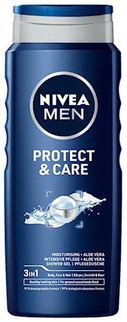 NIVEA MEN Protect & Care Gel doccia da uomo 3 in 1 per viso, corpo e capelli, 500 ml