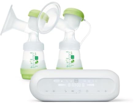 Mam Tire-lait 2 en 1 double électrique et manuel, contient 1 coupe en silicone souple, 2 Biberon Easy Start Anti-Colic 160 ml avec tétines taille 1 (0+), 2 boîtes pour lait et aliments