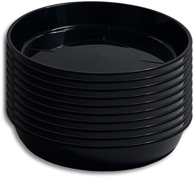 10 x Untersetzer für Blumentopf Pflanztopf rund Kunststoff Schwarz 9 verschiedene Größen zur Auswahl (Ø 13 cm)