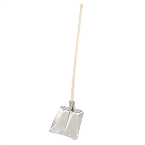 Rekord - Aluminium Schaufel Gr. 7 - Kornschaufel mit 130 cm Eschen-Stiel | Hofschaufel aus 2 mm Alu mit Stahlkante - Getreideschaufel und Schneeschaufel - Arbeitsbreite 32 cm - Leichtgewicht
