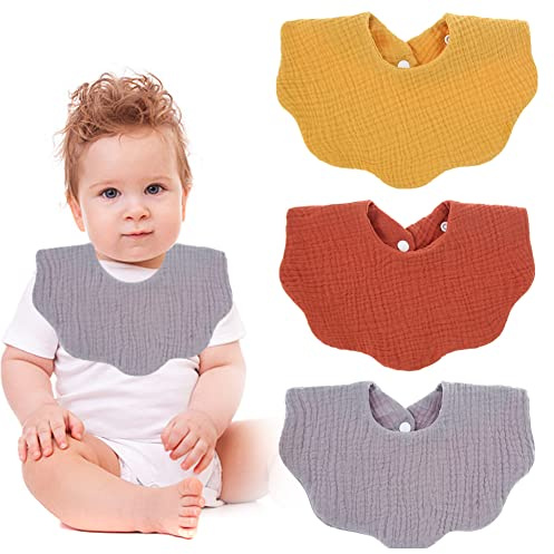 Katutude Lätzchen Baby 3 Stück, Weiche Absorbierende Musselin Halstücher, Spucktücher Baby Baumwolle, Wasserabweisend, Unisex-Babys, Neugeboren