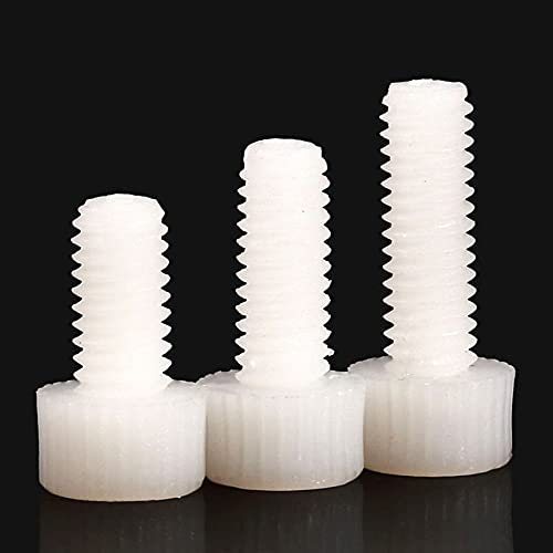 ASIORI Muttern und Schrauben-Set, 30/50 Stück weiße Nylon-Innensechskantschraube M3 M4 M5 M6 M8 Kunststoff-Sechskantschrauben Schraubenlänge 5–60 mm (Color : 50PCS, Size : M8x25mm)