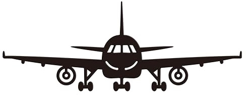 Aimlayton Black Metal Airplane Wall Decor Window Art Elegant Sign for Boy's Room Bathroom Kitchen and Indoor Outdoor Spaces Sleek 15x5.5 Inch Gift