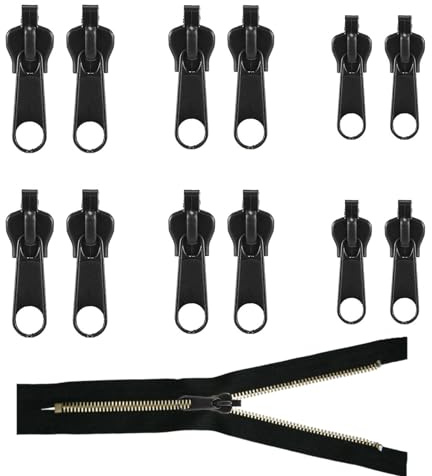 12 Stück Reißverschluss Schieber Ersatz,Abnehmbare Reißverschluss Zipper Pull Ersatz,Reissverschluss Reparatur Set Zipper Für Reißverschluss für Jacken, Koffer, Rucksäcke (Schwarz)