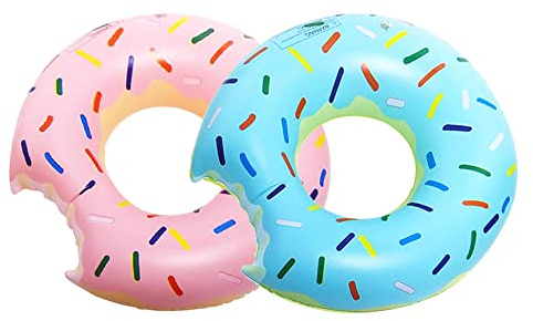 GotGala 2er-Pack Donut-Poolschwimmer, aufblasbare Schwimmringe, Röhren für Sommer-Strand-Wasserschwimmer-Partydekorationen