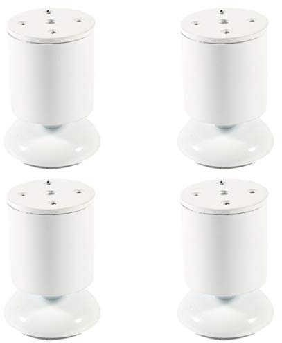 Möbelbeine, Tischbeine, 4 Stück Schrankbeine, Edelstahl-Möbelbeine, verstellbare Möbelfüße, weiß, DIY-Metallschrankfüße, Küchenschrankfuß, Badezimmerschrankfüße, rutschfeste Gummimatte, mit Schraube (