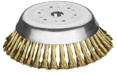 ISE Cepillo de alambre de acero universal chapado en latón de 180 mm con orificio central de 25,4 mm
