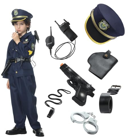 cuteDIY Polizei Spielzeug Kostüm Kinder Jungen Karnaval Kostium Für Jungs
