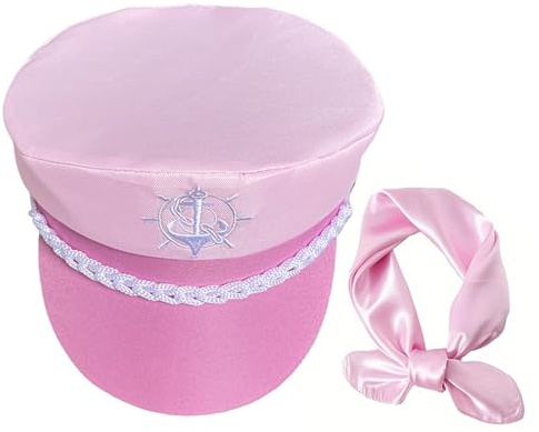 Sirseon Kapitänsmütze für Damen, Schiffskapitänsmütze, Rosa Matrosenmütze für Mädchen, Partykostüm, Bootskapitänshut für Ehefrau, Freundin, Mutter, nautische Themenpartys