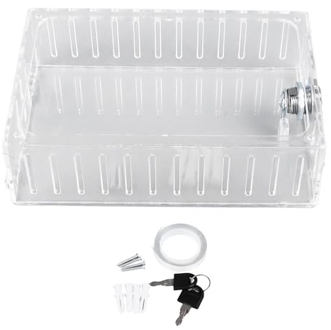HAOHIZE Thermostat Cover with 2 Key, Universal Thermostat Lock Box with Key Easy to Install Transparent Home Thermostat Guard Plastic Thermostat Wall Mounting Plate Thermostat Protective Cover